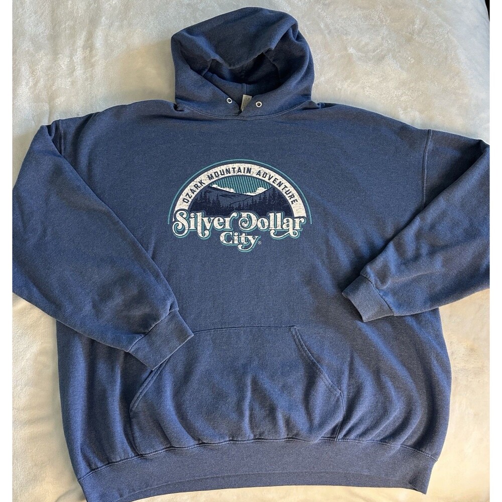 Silver Dollar City Hoodie 3XL Jerzees NuBlend Blue Ozark Mountain Adventure SDC